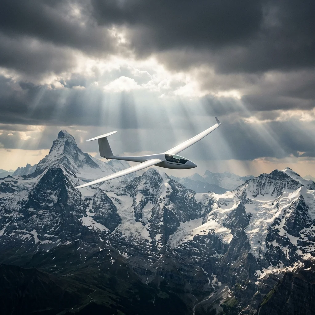Glider in Swiss Alps